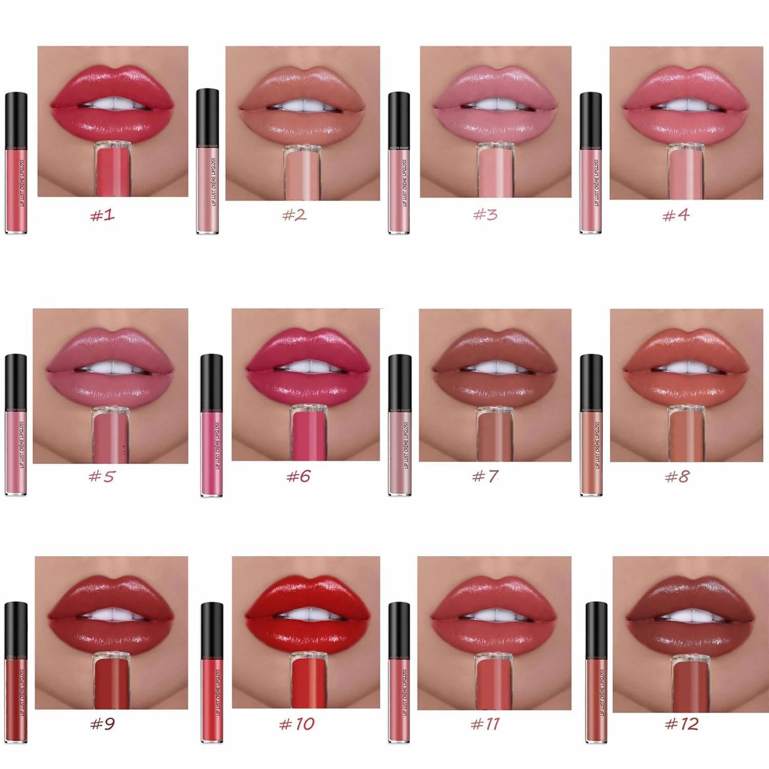 Hailnrothwad Lipstick, 12 Colors Cream Texture Lipstick, 2025 New Upgrade Lip Plumper Gloss, Waterproof, Non-stick to Cup, Non-fading, Long-Lasting Moisturizing (#4)