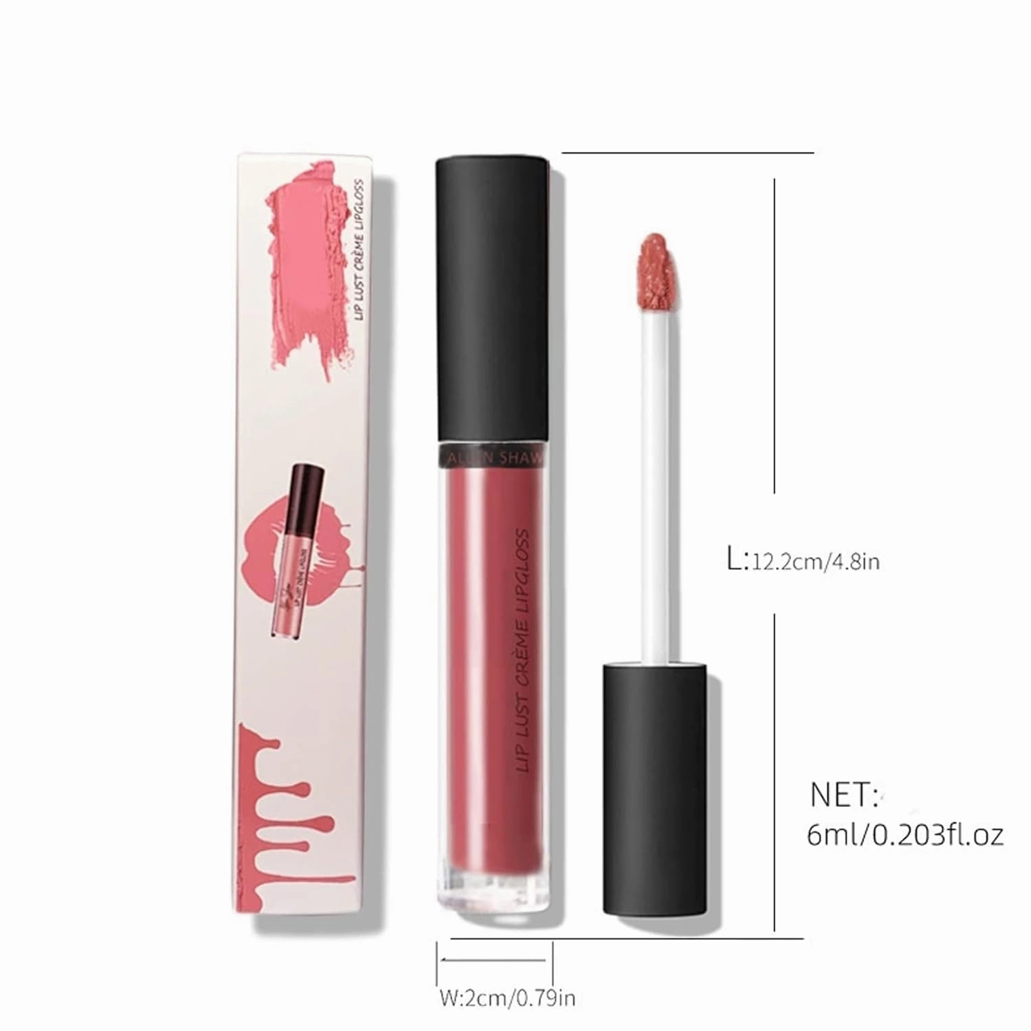 Hailnrothwad Lipstick, 12 Colors Cream Texture Lipstick, Moisturizing Non-Drying Lip Glaze, Long-Lasting Lip Plumper Gloss (1 set 12pcs)