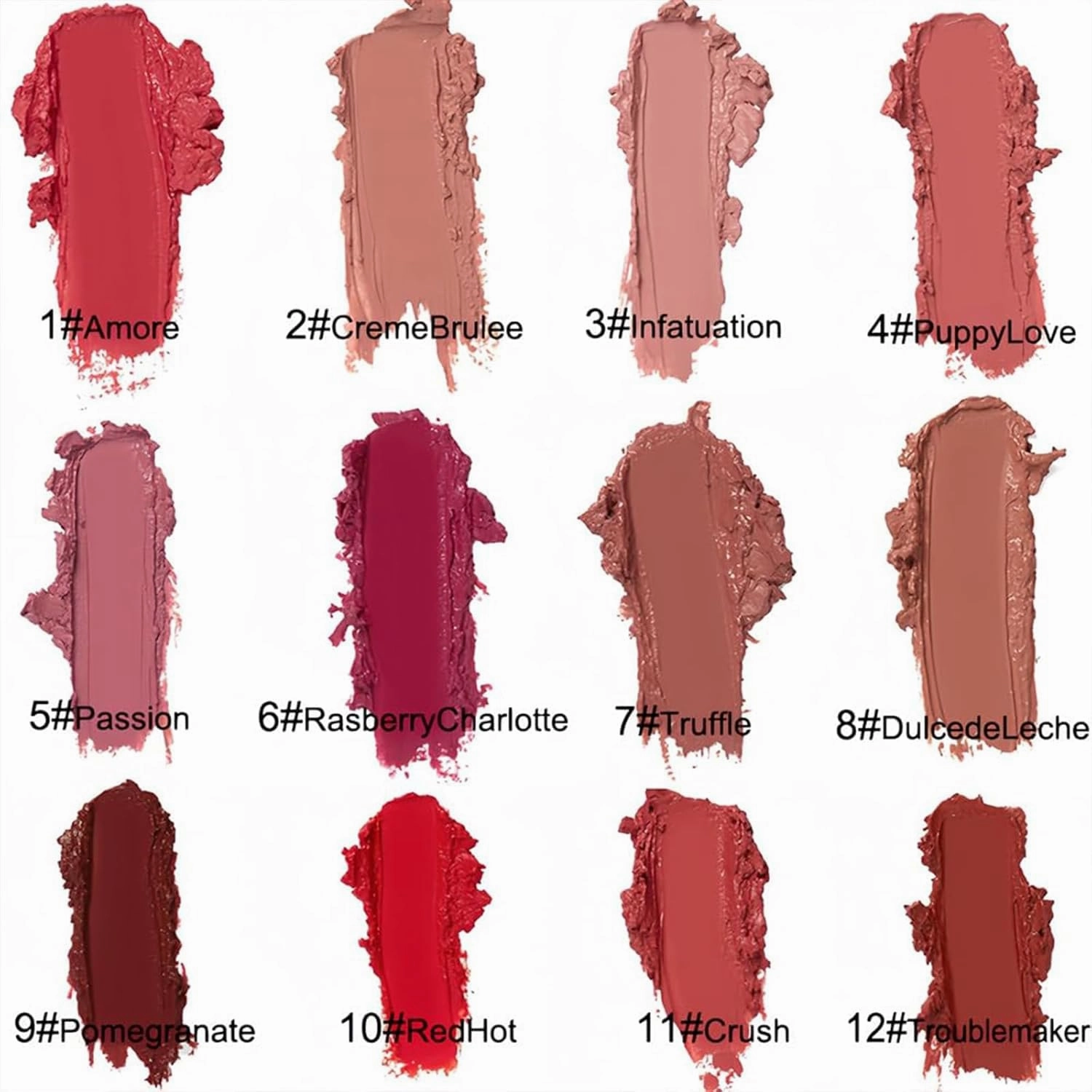 Hailnrothwad Lipstick, Hailnrothwad Lip Gloss, 12 Colors Cream Texture Lipstick, 2025 New Lip Plumper Gloss, Waterproof, Non-stick to Cup, Non-fading, Long-Lasting Moisturizing (A10)
