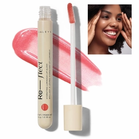 HALEYS Hydrating Luminous Lip Gloss (Pink Skies), Re-flect and hydrate, nourish, non-sticky, weightless, Phenoxyethanol-free, peppermint oil-infused, Vegan and Cruelty-free