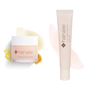 Hanalei Lip Care Products Set Duo – Sugar Lip Scrub & Kukui Oil Lip Treatment for Dry, Cracked, Chapped Lips – Exfoliate, Hydrate & Moisturize for Soft, Smooth Lips – Natural and Cruelty-free