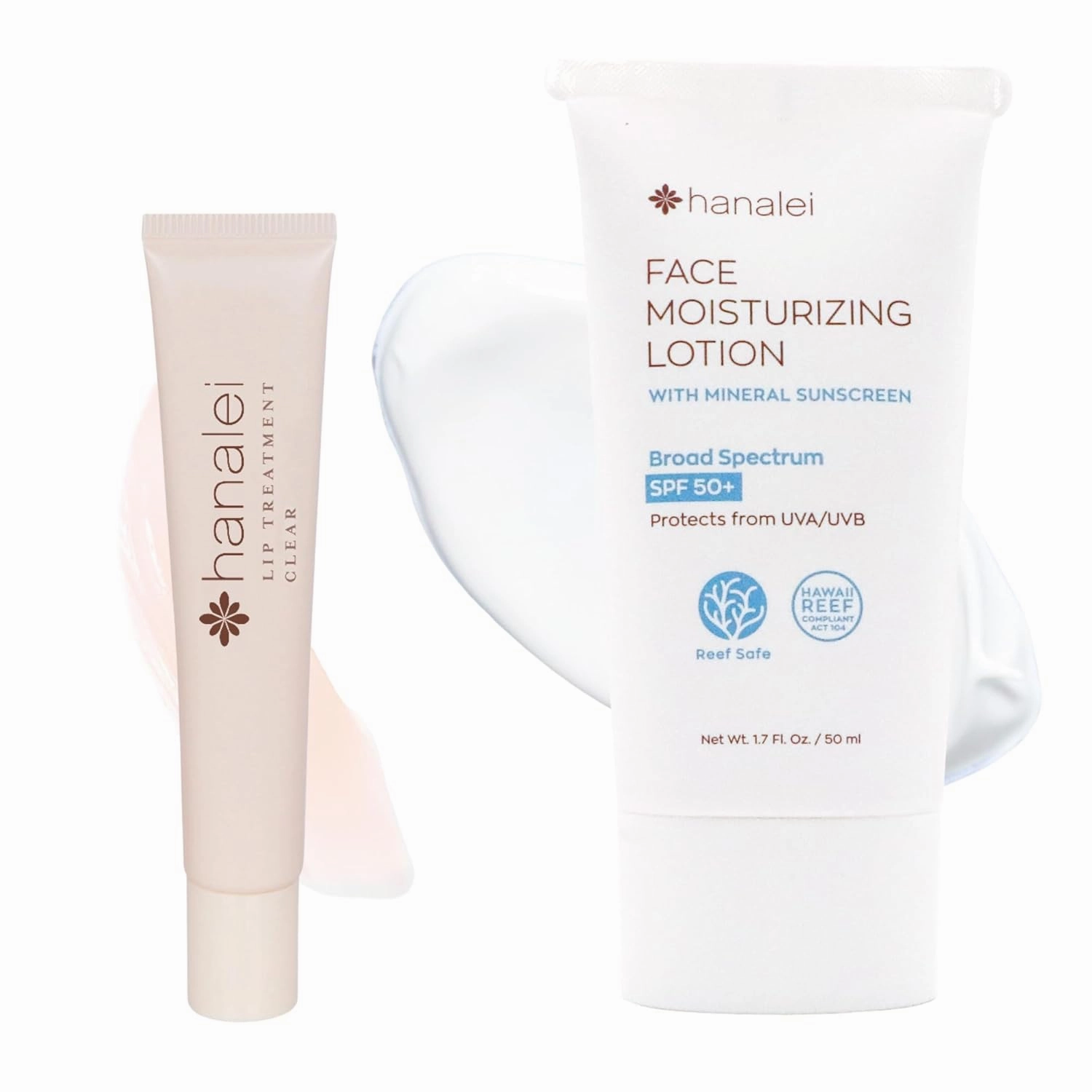 Hanalei Cruelty-Free Lip Treatment & Face Moisturizer with SPF 50 , Kukui Oil, Shea Butter, Mineral Sunscreen, Vegan, Fragrance-Free