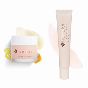 Hanalei Lip Care Bundle - Sugar Lip Scrub and Kukui Oil Lip Treatment in Clear