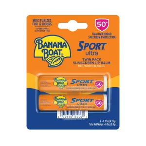Hawaiian Tropic Lime Coolada After Sun Lotion, 16oz | After Sun Care & Banana Boat Sport Ultra SPF 50 Lip Sunscreen Twin Pack | SPF Lip Balm Pack, Banana Boat Lip Balm SPF 50