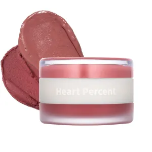 Heart Percent Dote On Mood Custom Lip & Cheek, Matte (Fog Pot)   Glow (Shine Balm) Dual Type Multi-use Blush & Lip Tint [#02. Healthy Coral]