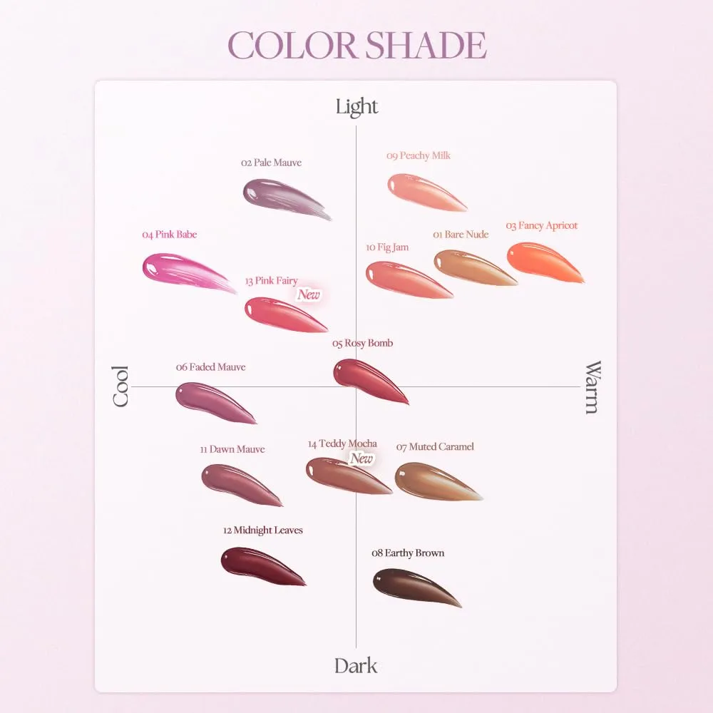 Heart Percent Dote On Mood One Way Glowy Tint, Glass-like High Shine Glossy Finish w/Long-Lasting Luminous Color Lip Stain for Glowy Look, #04. Pink Babe