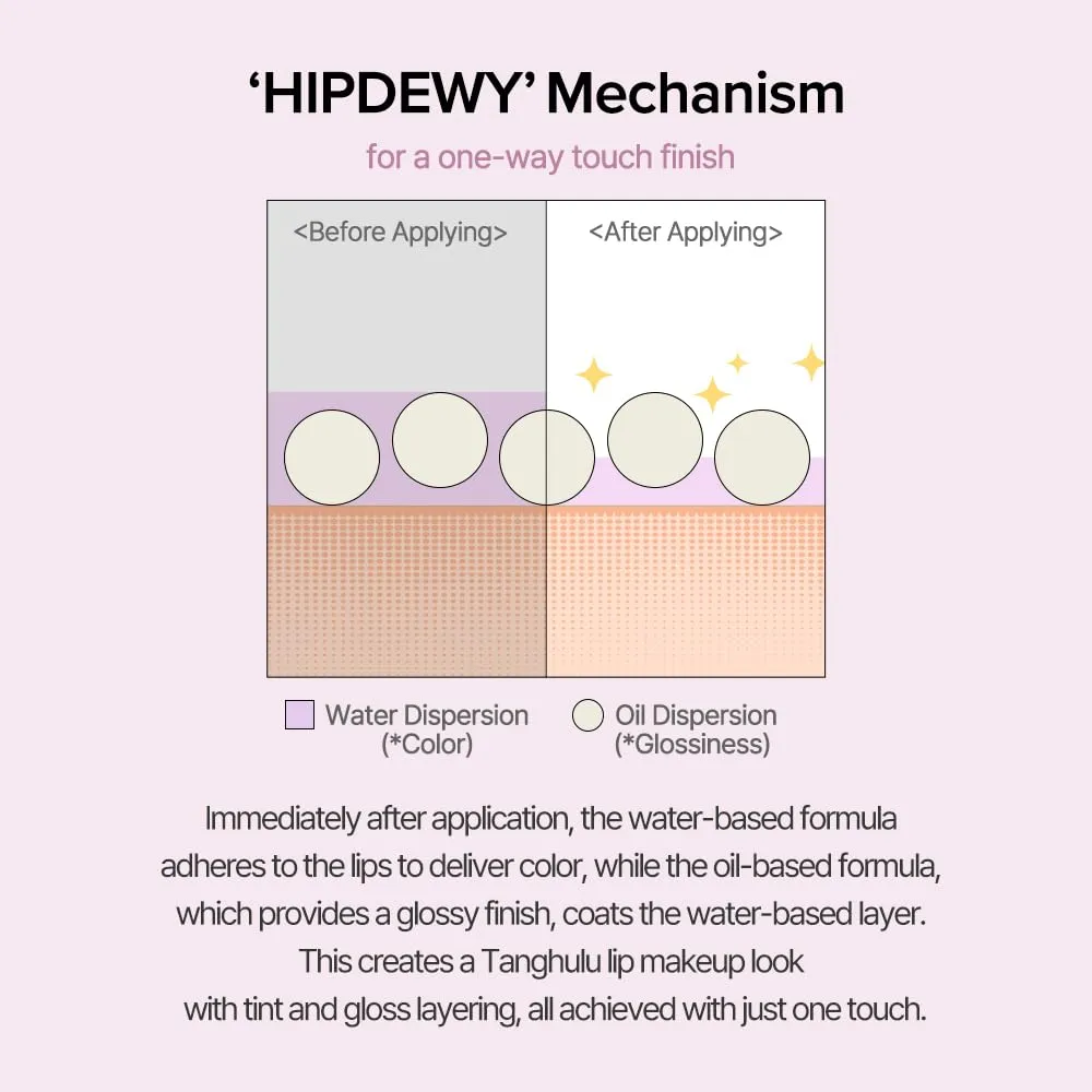Heart Percent Dote On Mood One Way Glowy Tint, Glass-like High Shine Glossy Finish w/Long-Lasting Luminous Color Lip Stain for Glowy Look, #04. Pink Babe
