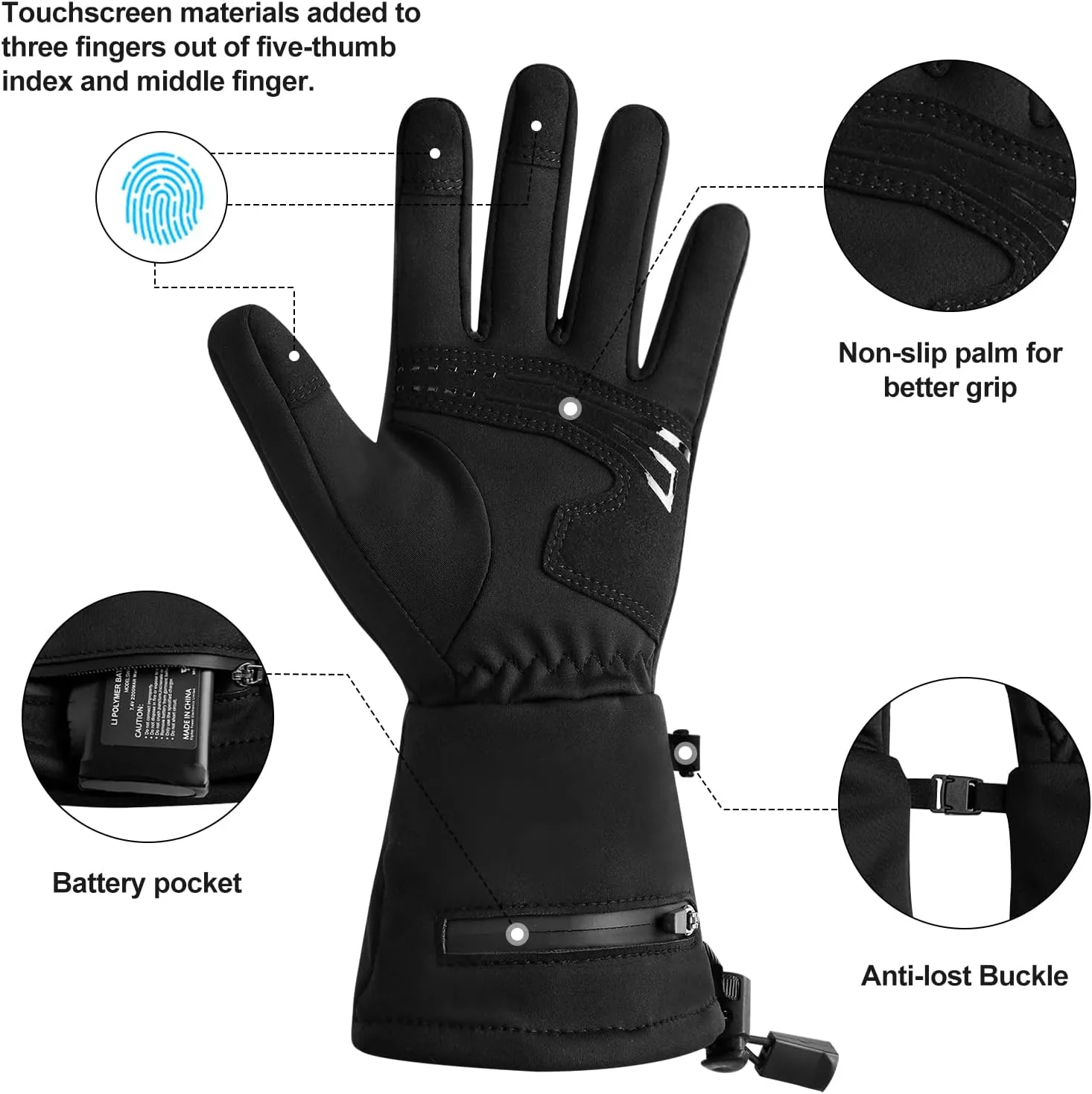 Heated Gloves for Women Men Rechargeable Waterproof,Glove Liners Ski Snow Gloves for Cold Weather Winter Hand Warmers