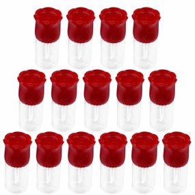 Hemoton 15pcs Rose Cover Lip Glaze Tube Lip Gloss Bottles Sample Containers DIY Lip Balms Tube Clear Gloss Lip Gloss Clear Lip Gloss Containers Bulk Lip Gloss Filling Luster Plastic