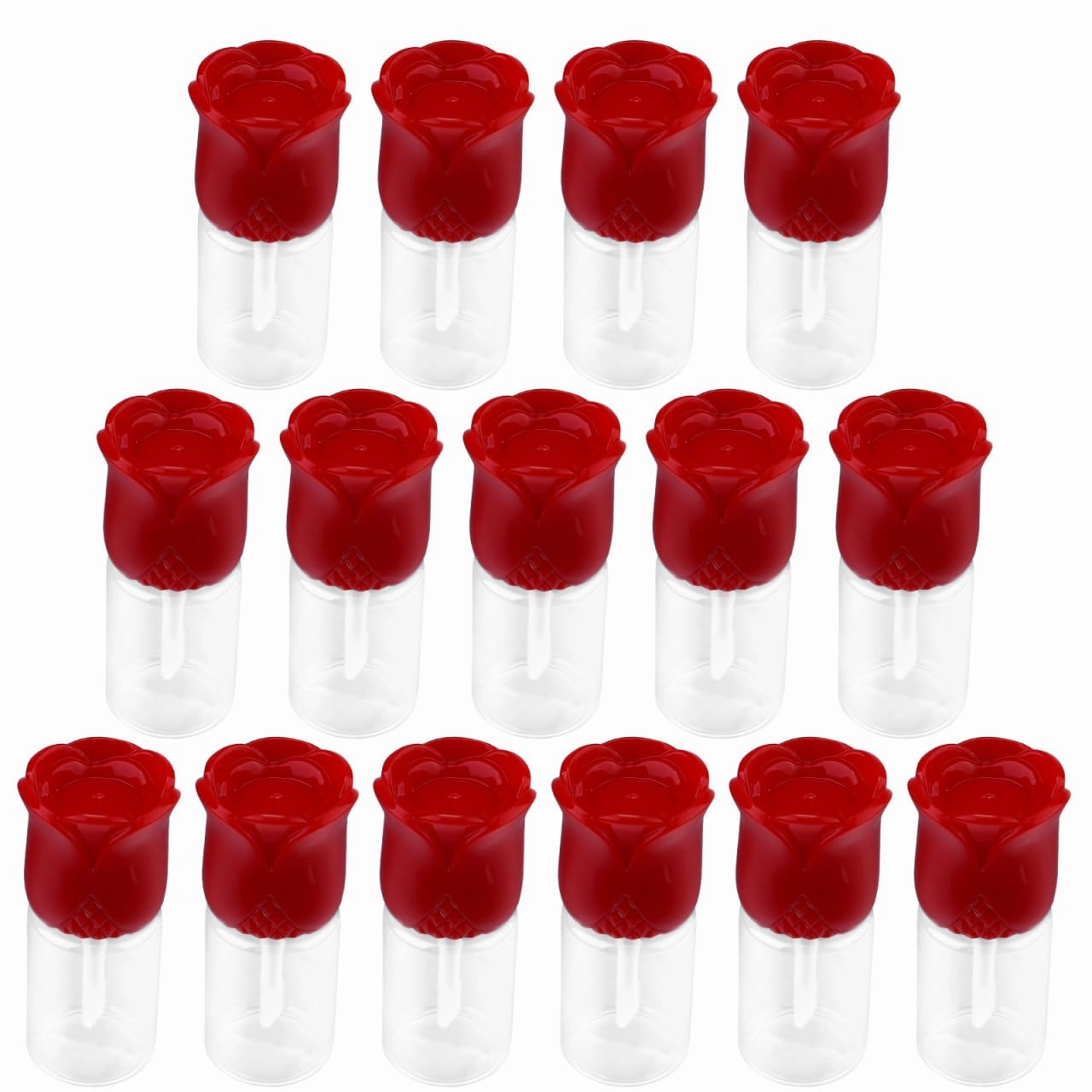Hemoton 15pcs Rose Cover Lip Glaze Tube Lip Gloss Bottles Sample Containers DIY Lip Balms Tube Clear Gloss Lip Gloss Clear Lip Gloss Containers Bulk Lip Gloss Filling Luster Plastic