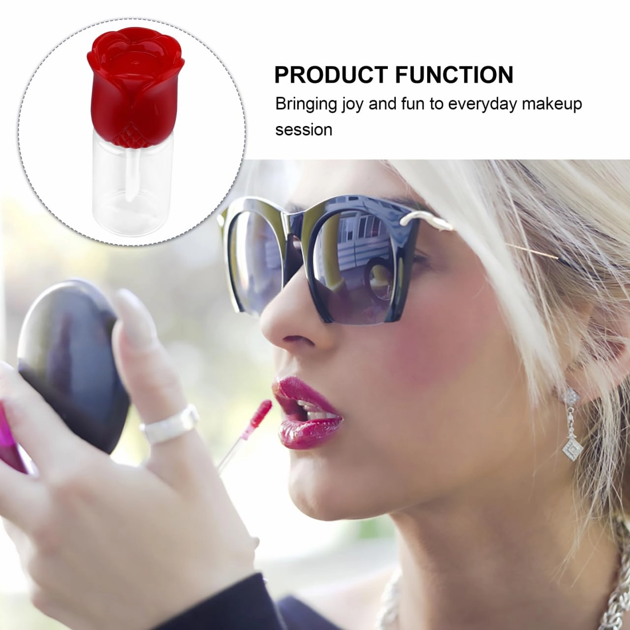 Hemoton 15pcs Rose Cover Lip Glaze Tube Lip Gloss Bottles Sample Containers DIY Lip Balms Tube Clear Gloss Lip Gloss Clear Lip Gloss Containers Bulk Lip Gloss Filling Luster Plastic