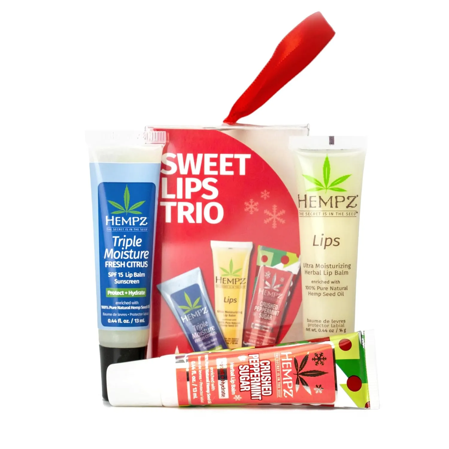 Hempz Sweet Lips Trio, 3 Lip Balms, Holiday Gift for Men or Women, Stocking Stuffer
