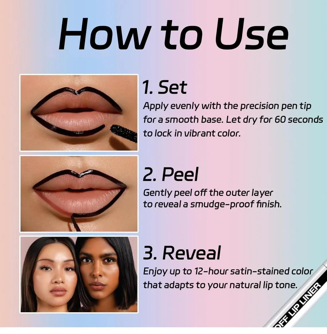 HESBITEUL 4-Color Longwear Lip Stain: Non-Sticky Formula - Transfer Proof Makeup for Women's Casual Formal Occasions