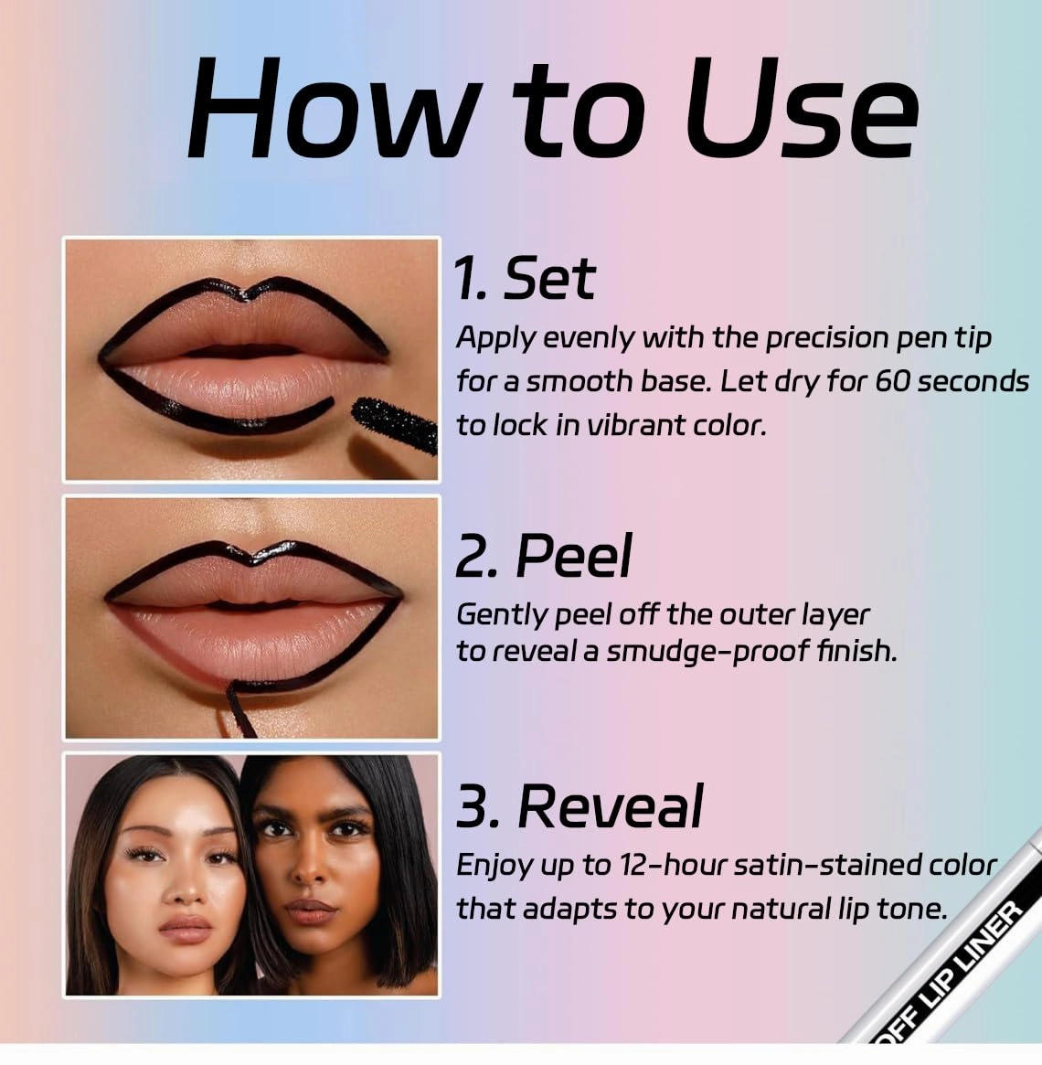 HESBITEUL 4-Piece Long Lasting Lip Stain: 4 Curated Colors with Botanical Extracts - Cruelty-Free Makeup for Trendy Women's Outfits