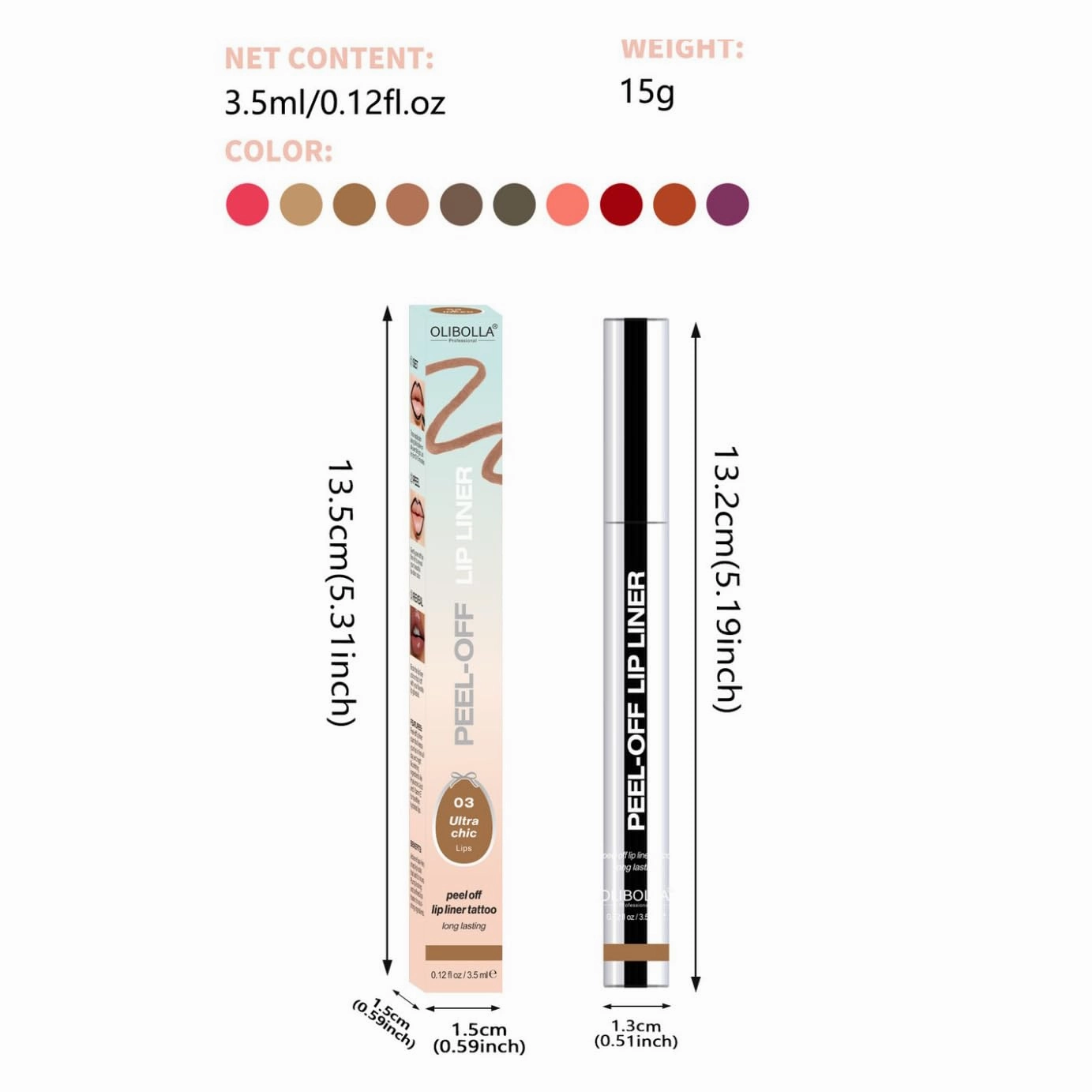 HESBITEUL Peel Off Lip Color 4pc: Non-Drying Liquid Lipstick with Shea Butter - 4 Universal Shades for Women's Wardrobe Coordination