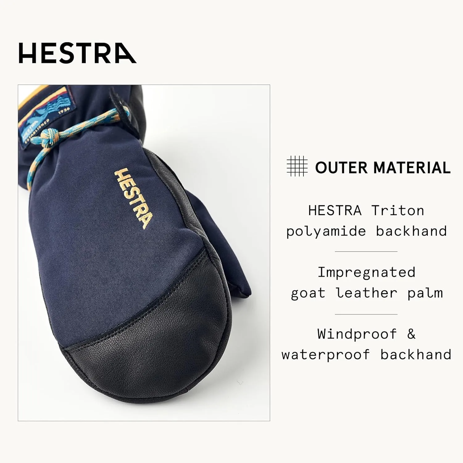 Hestra Unisex Wakayama Jr Mitt, (Youth 3-7yrs) Insulated, Waterproof Alpine Ski & Snowboarding Mittens, Boys & Girls