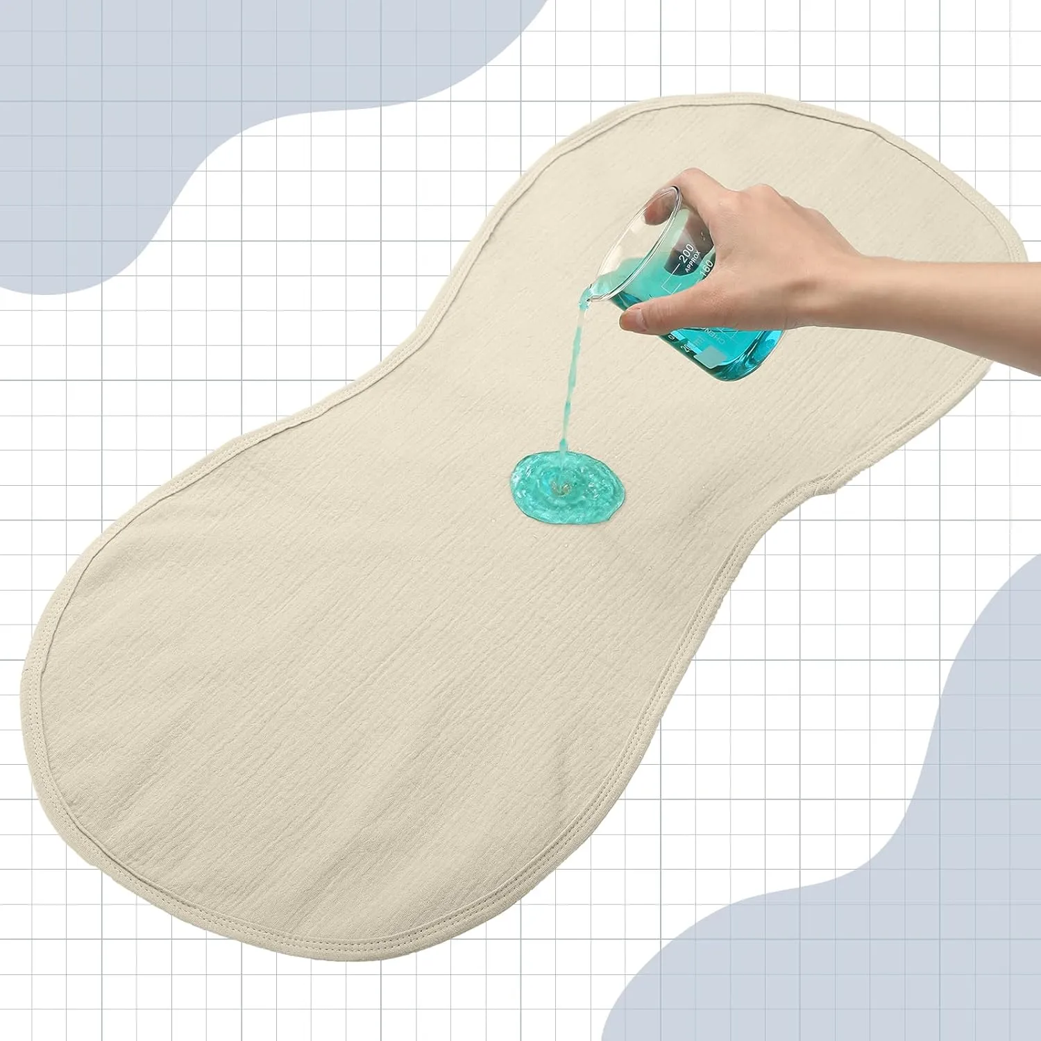 Hhahafelt 3 Pcs Changing Pad Liners Fits in Peanut Shape Changing Pad Waterproof Diaper Changin Mats Organic Cotton Peanut Mats are Warm on a Baby's Back, Washable Reusable(Elegant Style)
