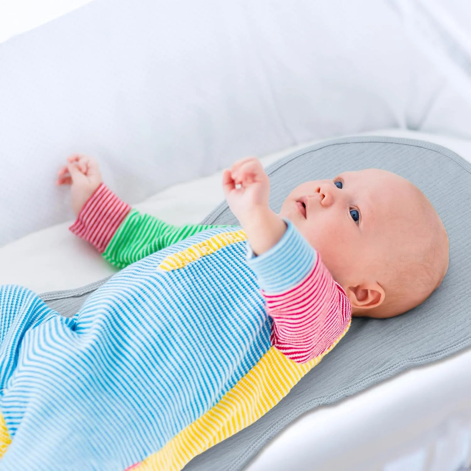Hhahafelt 3 Pcs Changing Pad Liners Fits in Peanut Shape Changing Pad Waterproof Diaper Changin Mats Organic Cotton Peanut Mats are Warm on a Baby's Back, Washable Reusable(Elegant Style)