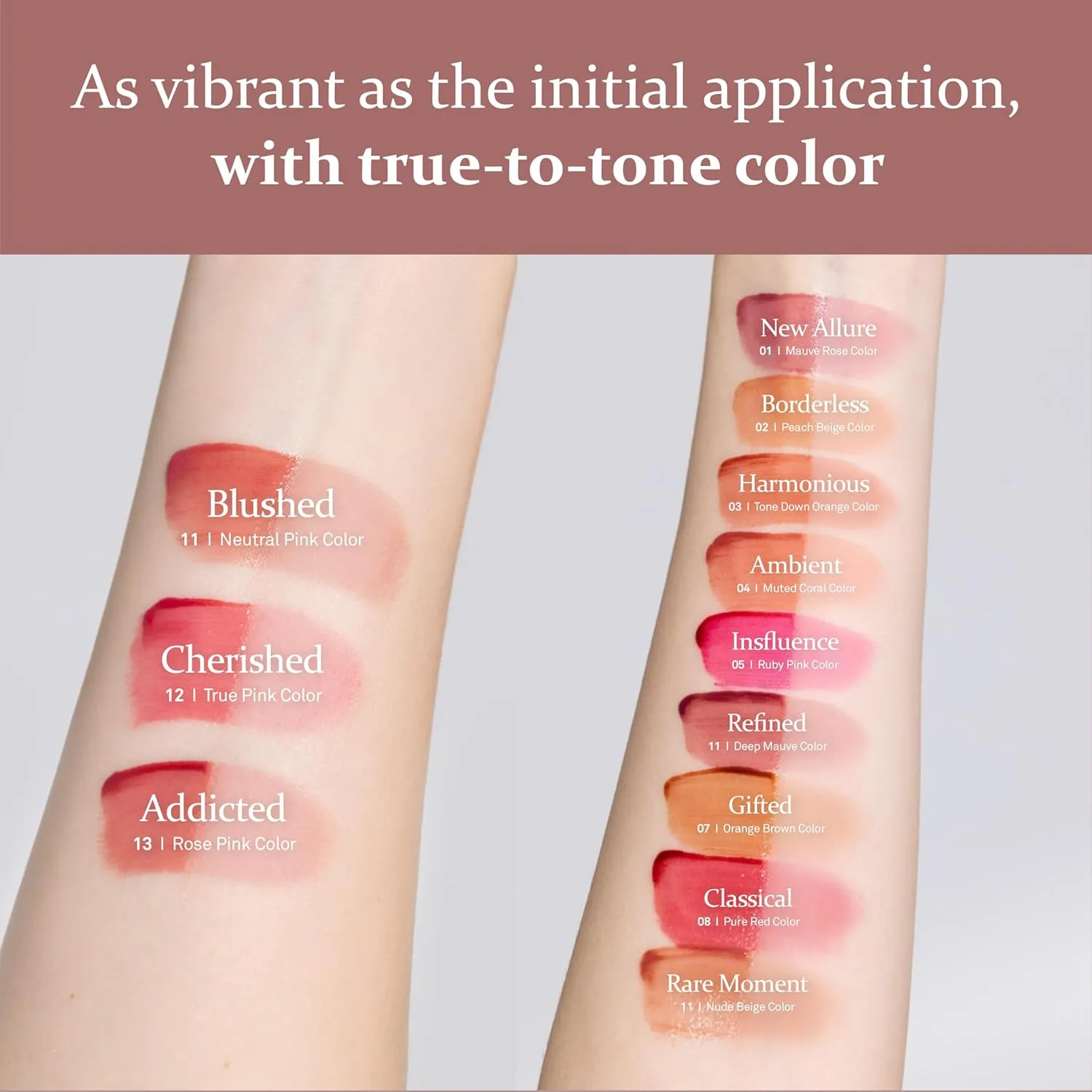 HINCE Mood Enhancer Water Liquid Glow - Non-Sticky & Waterproof Lip Stain for Women - Long Wearing Lip Gloss for Natural and Glass Glow - Moisturizing Liquid Makeup, 0.16 fl.oz. (CHERISHED)