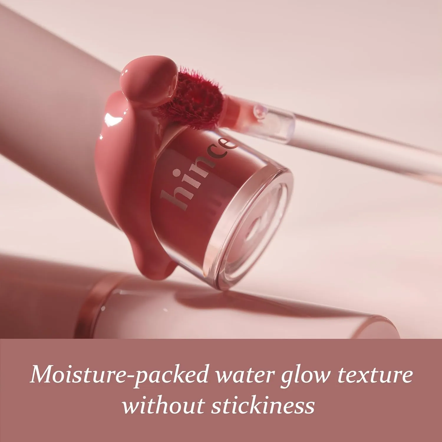 HINCE Mood Enhancer Water Liquid Glow - Non-Sticky & Waterproof Lip Stain for Women - Long Wearing Lip Gloss for Natural and Glass Glow - Moisturizing Liquid Makeup, 0.16 fl.oz. (CHERISHED)