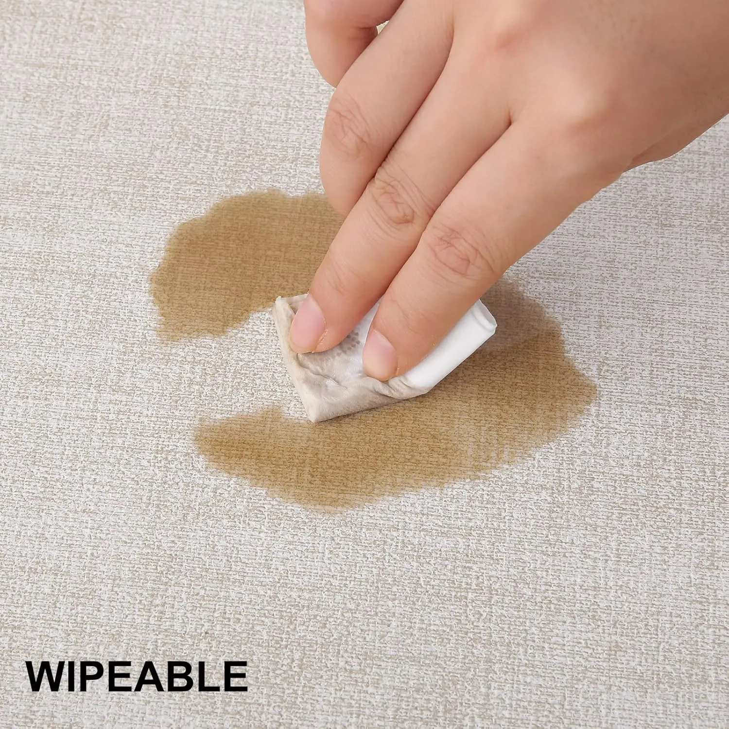 homing Faux Leather Heat Resistant Placemats Set of 6 – Waterproof Wipeable Dining PU Place Mats for Indoor & Outdoor, Easy to Clean - Beige
