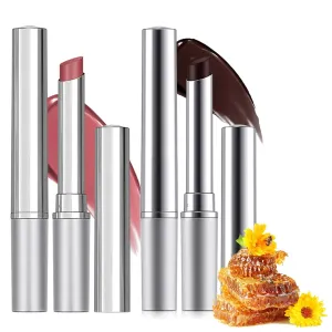 Honey Noir Black Honey Lipstick, Honeynoir Tinted Lip Balm Moisturizing Lip Color, Long Lasting Black Lip Gloss, Hydrating Honey Melting Lip, Black Radiance Lipstick Lip Stain for Women(Black Pink-2Pc