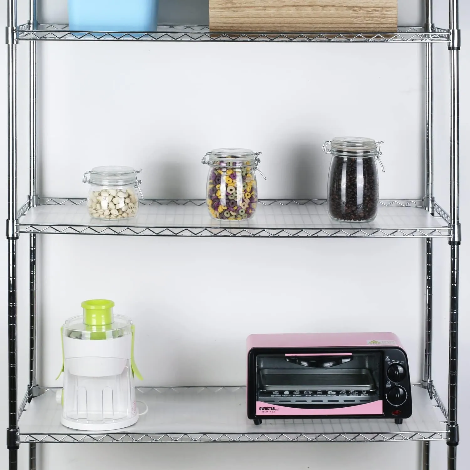 HooTown 5 Sheets Wire Shelf Liners Fit Wire Shelving Size 36 Inch x 14 Inch, Clear Frosted Hard Plastic Protector Mats for Metal Stainless Steel Garage, Cabinets, Kitchen Shelves, Shoe Rack