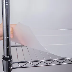 HooTown 5 Sheets Wire Shelf Liners Fit Wire Shelving Size 36 Inch x 14 Inch, Clear Frosted Hard Plastic Protector Mats for Metal Stainless Steel Garage, Cabinets, Kitchen Shelves, Shoe Rack