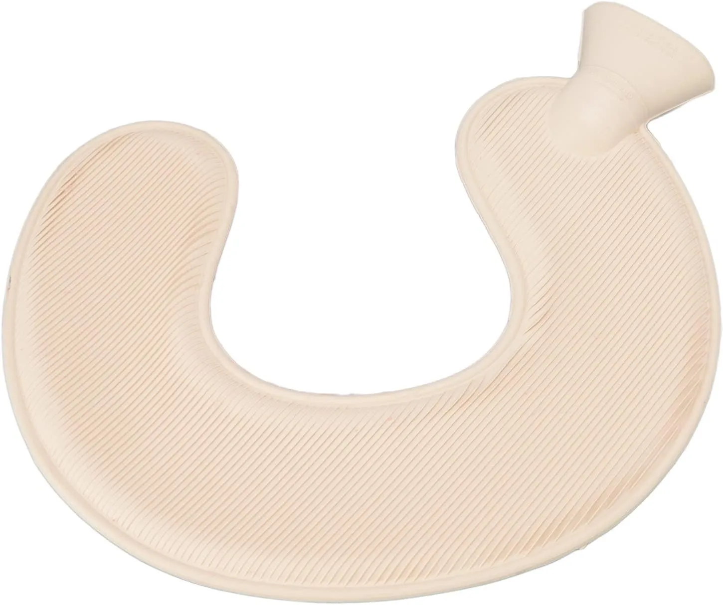 Hot Water Bottle Warm Neck Soft Rubber Bag, U Shaped, Detachable Cloth Cover, for Men and Women (Flesh Red)