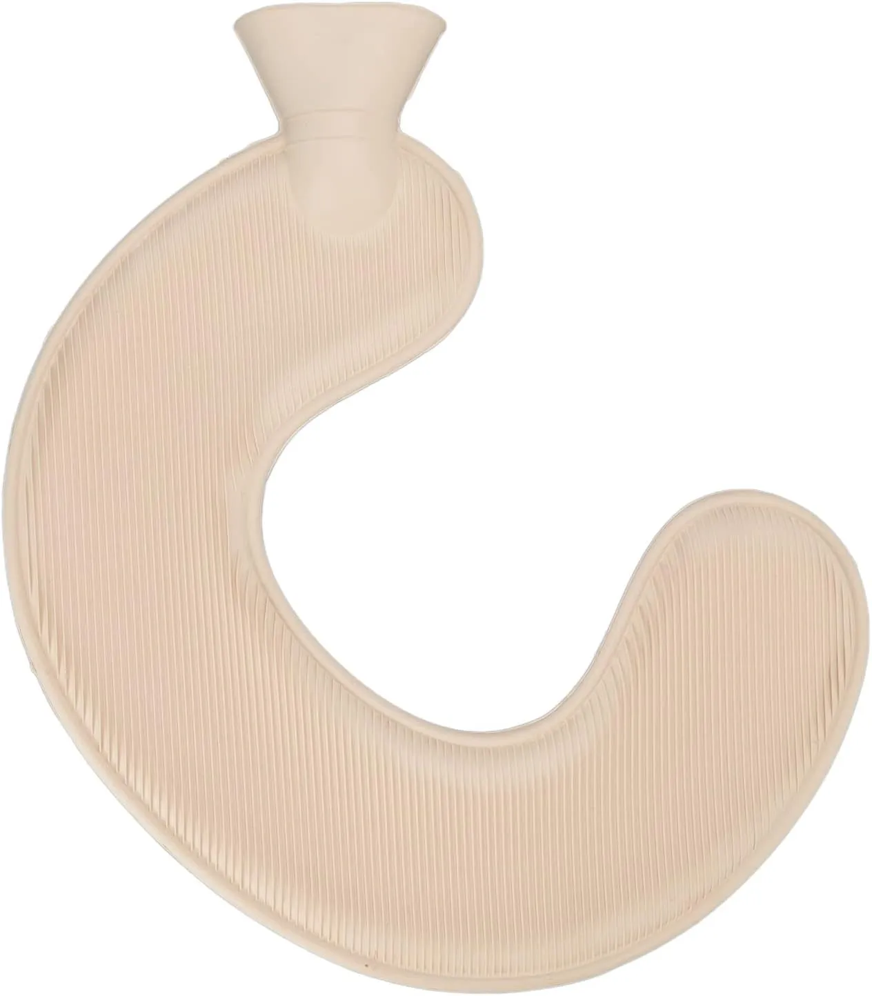 Hot Water Bottle Warm Neck Soft Rubber Bag, U Shaped, Detachable Cloth Cover, for Men and Women (Flesh Red)
