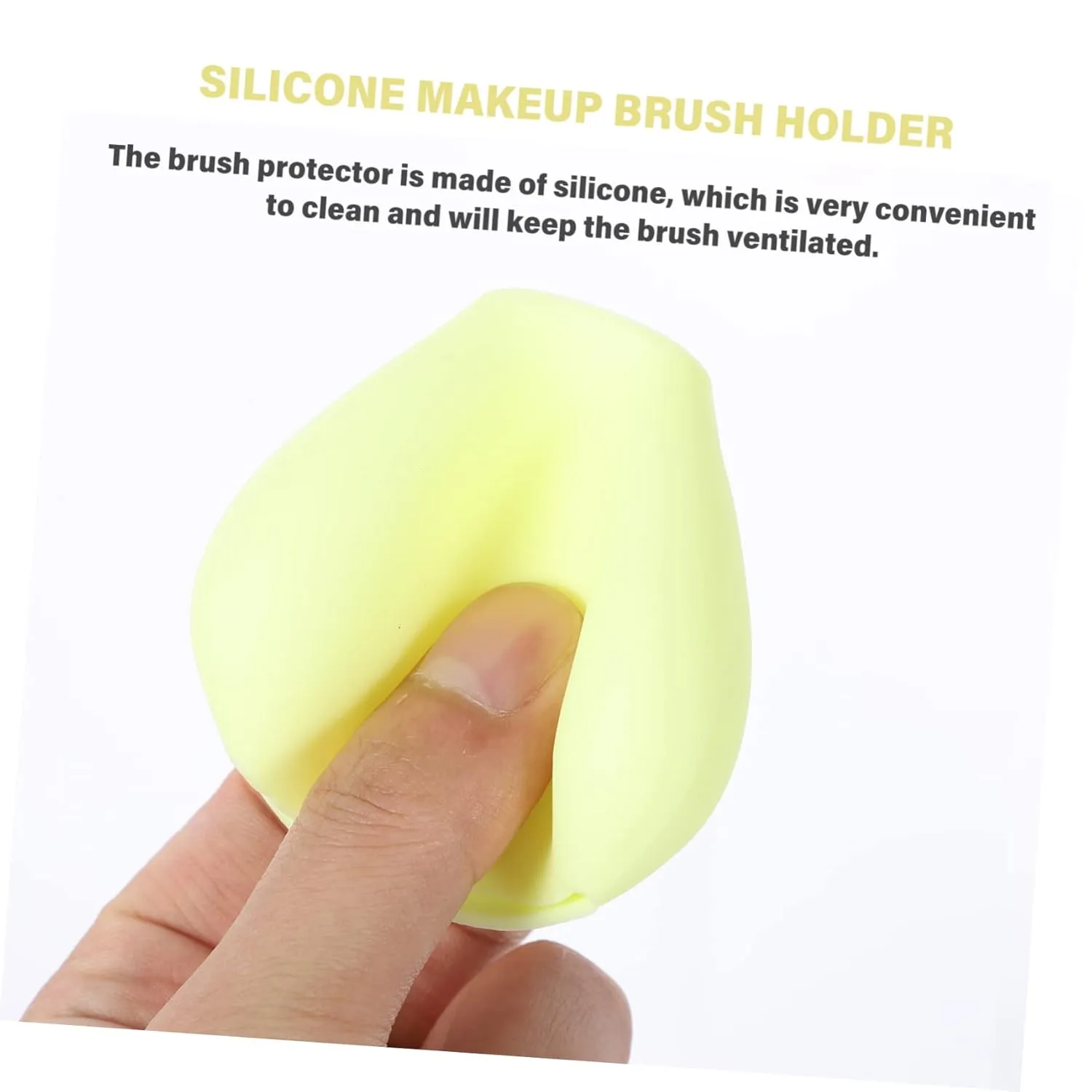 Housoutil 4pcs Makeup Brush Holder Cover Mask Retractable Makeup Cleaner Makeup Organizer Makeup Holder Portable Lip Concealer Wands Blush Brush Silicone Makeup Brush Cover Yellow