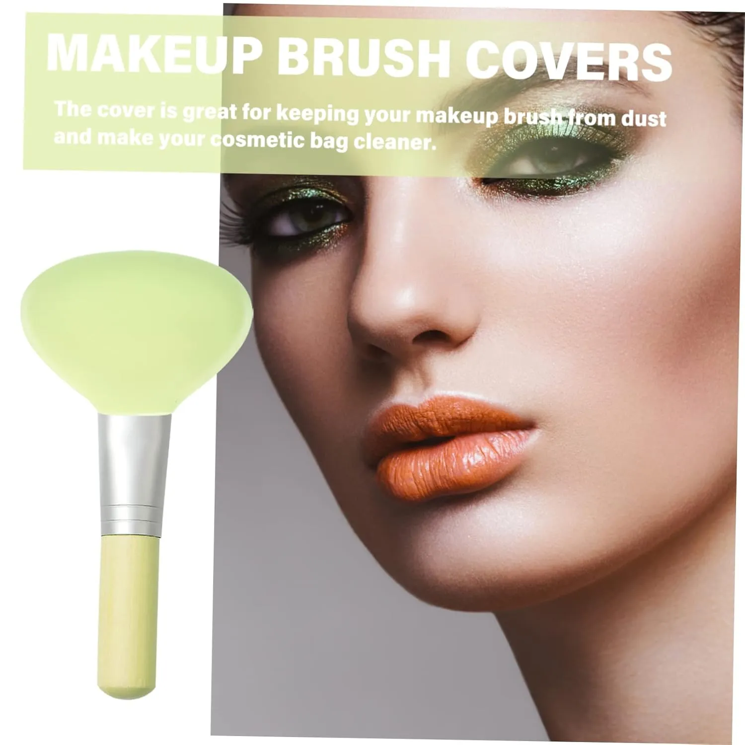Housoutil 4pcs Makeup Brush Holder Cover Mask Retractable Makeup Cleaner Makeup Organizer Makeup Holder Portable Lip Concealer Wands Blush Brush Silicone Makeup Brush Cover Yellow