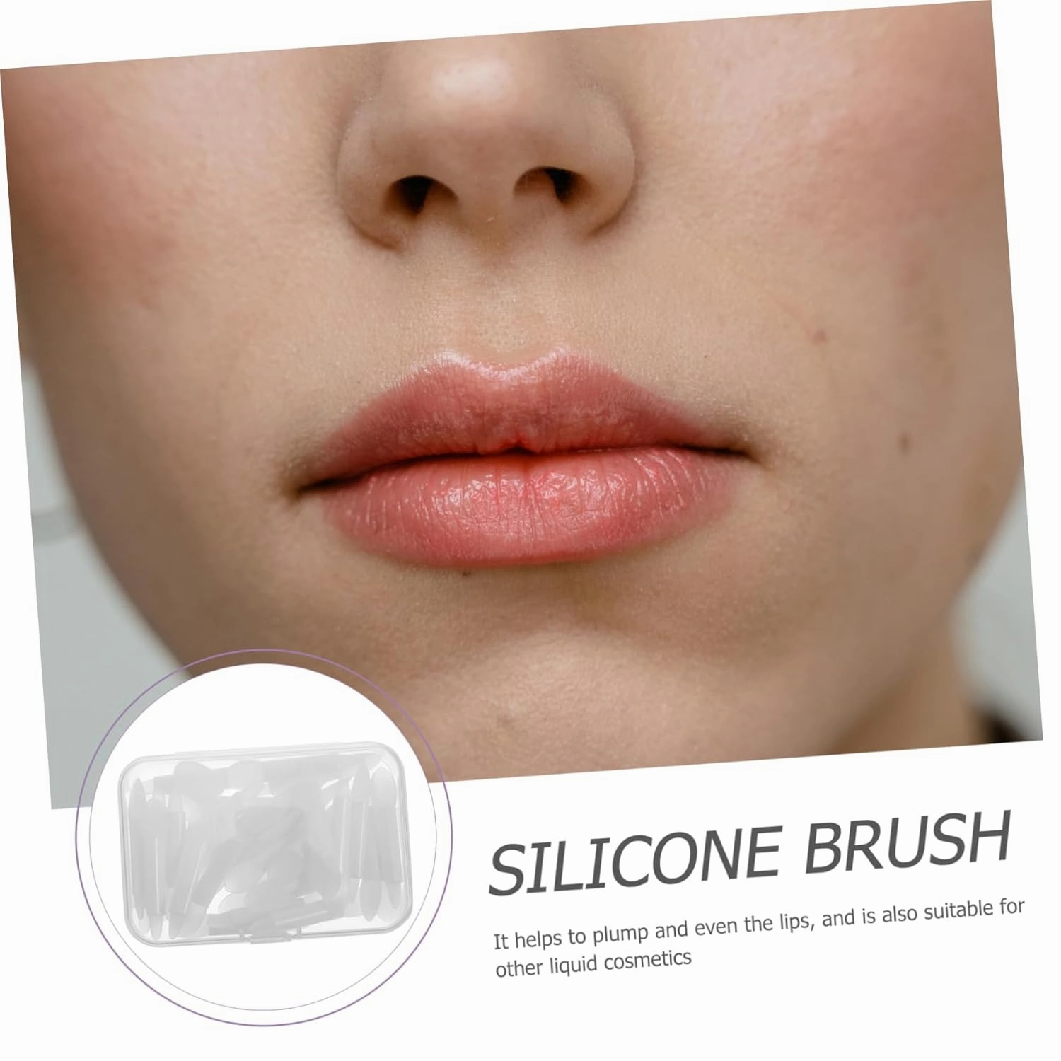 Housoutil 3 Sets Silicone Lip Makeup Brush Retractable Lipstick Applicator Easy to Carry Perfect for Travel Daily Use