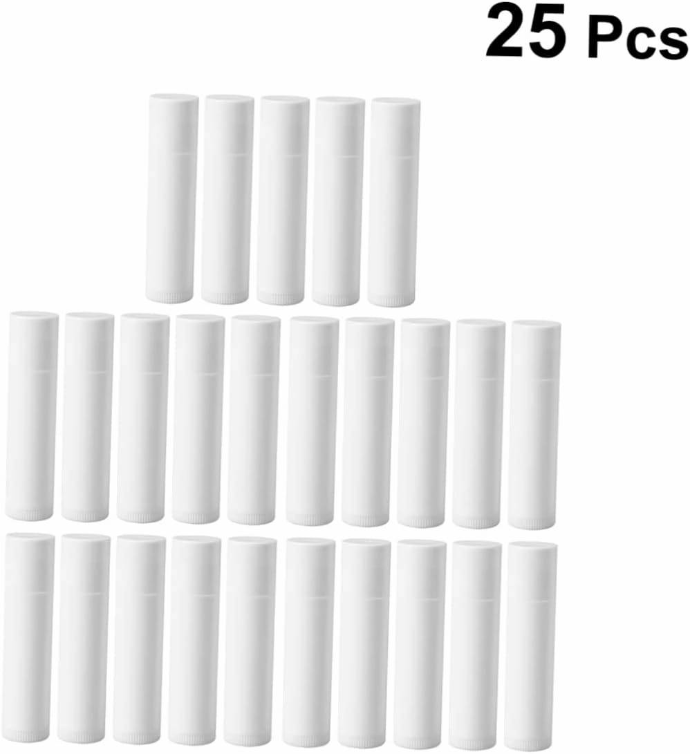 Housoutil 75 Pcs Lip Balm Base Tube Diy In Bulk Tubes for Lip Lipstick Containers Empty Bulk Clear Lipstick Tubes Cosmetic Bottle Container Chopsticks White Lip Gloss