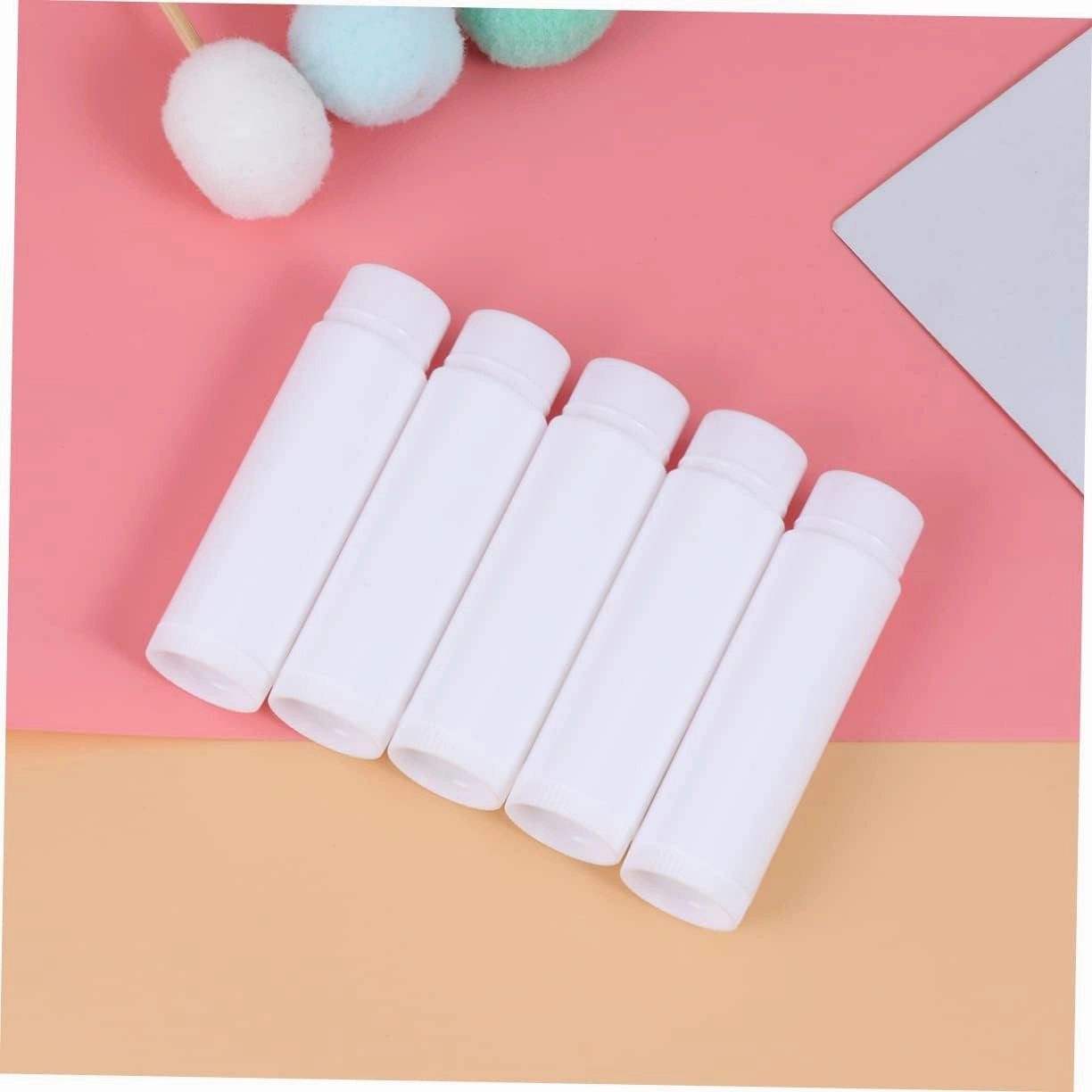 Housoutil 75 Pcs Lip Balm Base Tube Diy In Bulk Tubes for Lip Lipstick Containers Empty Bulk Clear Lipstick Tubes Cosmetic Bottle Container Chopsticks White Lip Gloss