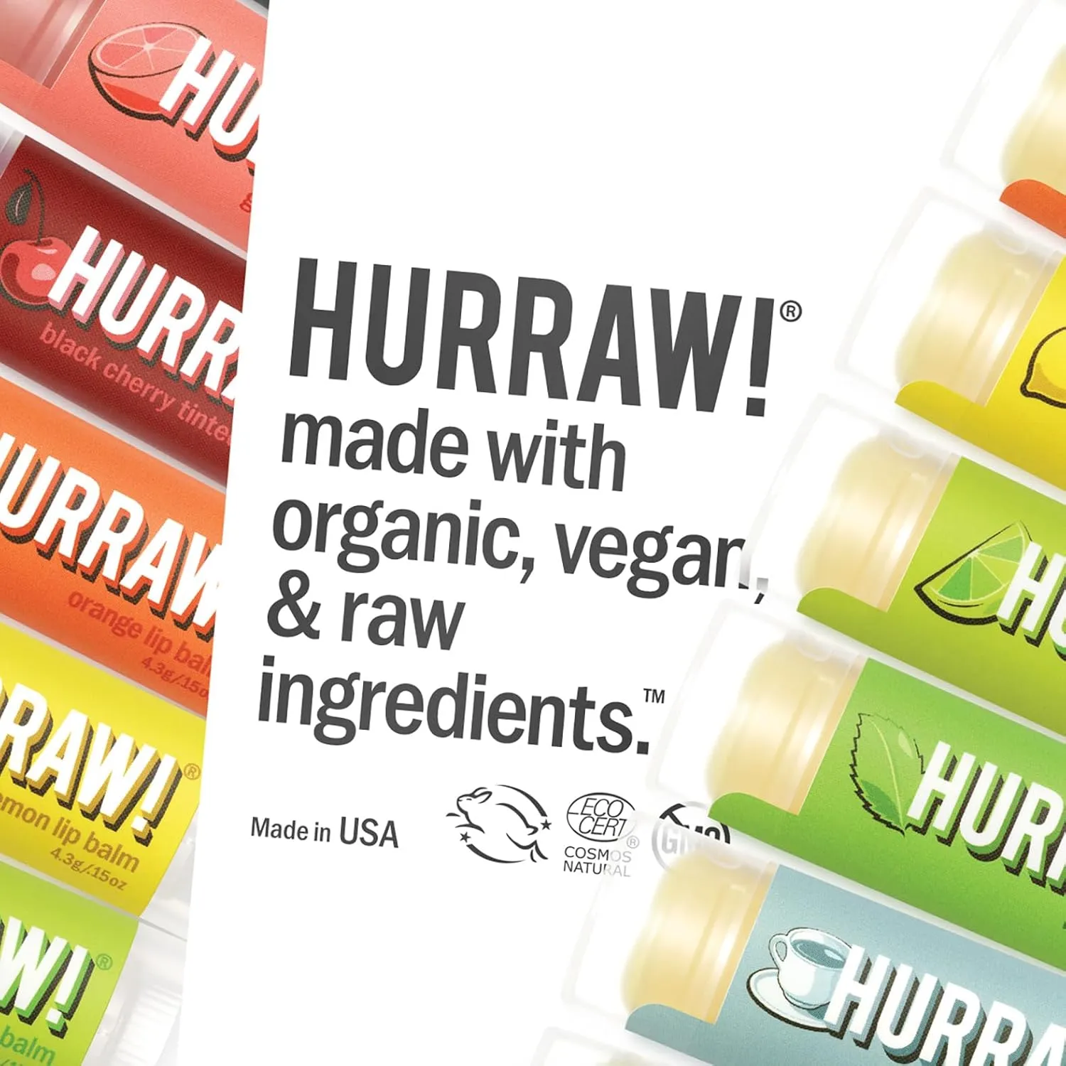 Hurraw! Black Cherry Tinted Lip Balm, 3 Pack: (Sheer Red Tint) Organic, Certified Vegan, Cruelty and Gluten Free. Non-GMO, 100% Natural Ingredients. Bee, Shea, Soy and Palm Free. Made in USA