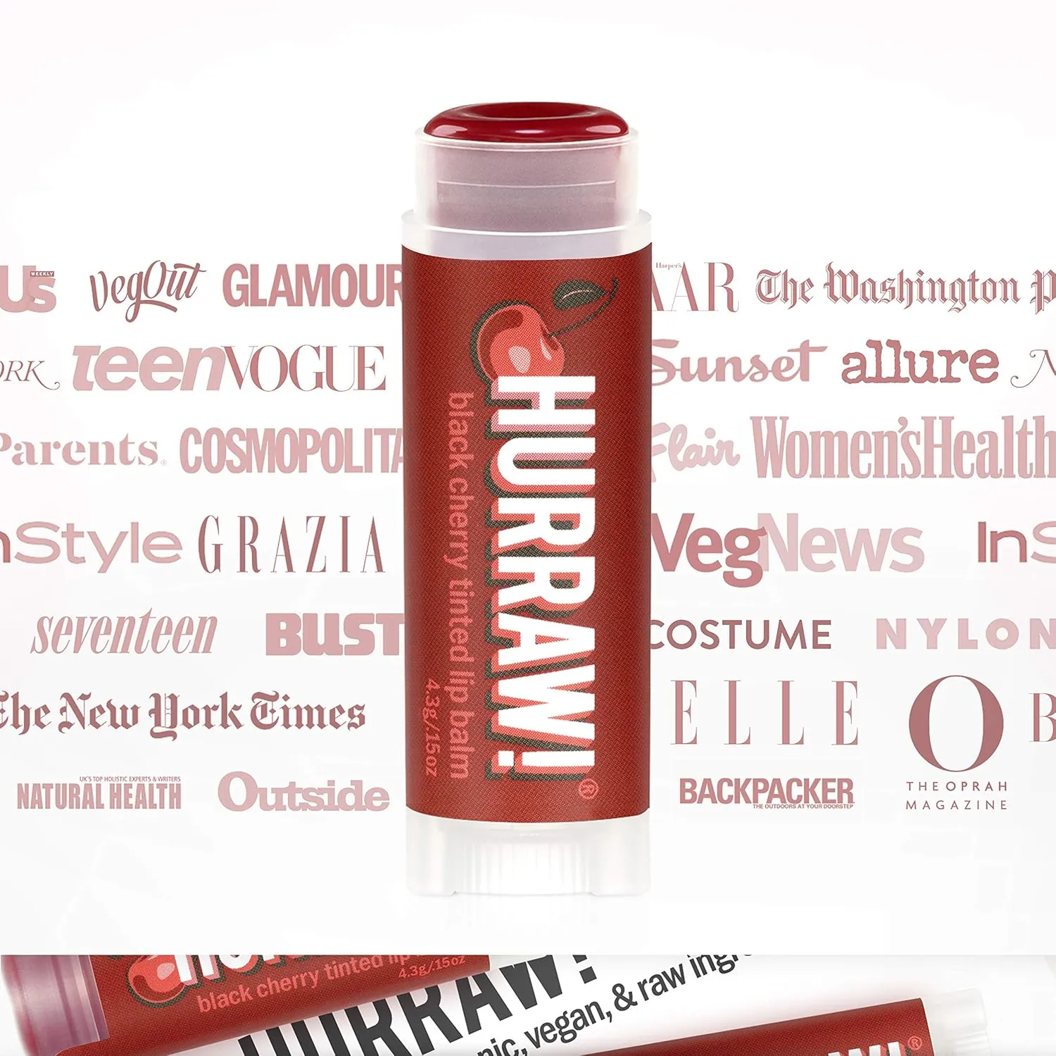 Hurraw! Black Cherry Tinted Lip Balm, 3 Pack: (Sheer Red Tint) Organic, Certified Vegan, Cruelty and Gluten Free. Non-GMO, 100% Natural Ingredients. Bee, Shea, Soy and Palm Free. Made in USA