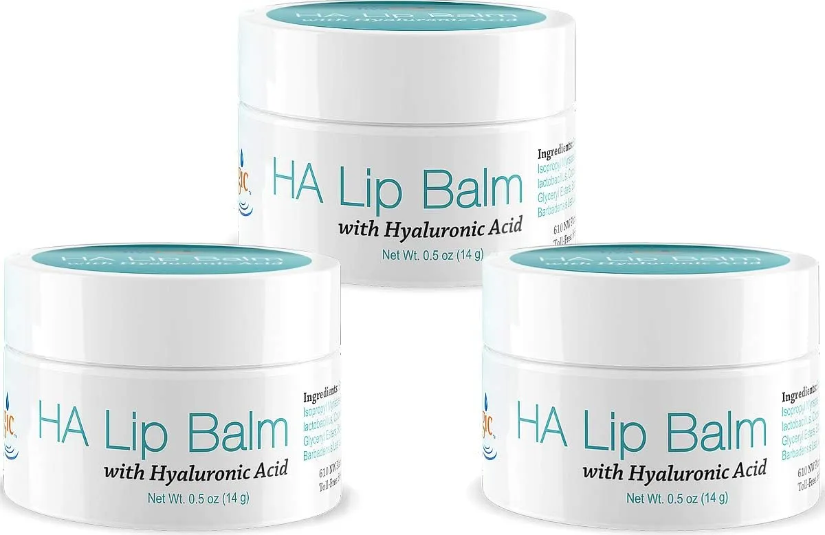 Hyalogic Episilk Hydrating Lip Balm w/Hyaluronic Acid 0.5oz (Pack of 3) - Natural Moisturizing HA for Plump, Healthy Lips - Gluten & Fragrance Free, Unflavored - No Parabens