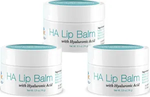 Hyalogic Episilk Hydrating Lip Balm w/Hyaluronic Acid 0.5oz (Pack of 3) - Natural Moisturizing HA for Plump, Healthy Lips - Gluten & Fragrance Free, Unflavored - No Parabens