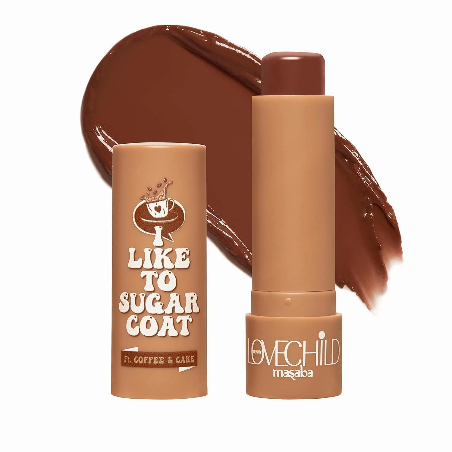 Hydrati-ng Lip Balm, SPF 22 UV Protection, Brown Tinted Vegan Lip Care with Shea Butter, Vitamin E & Almond Oil, Repairs Dry, Chapped Lips, Coffee & Cake, 4.5g