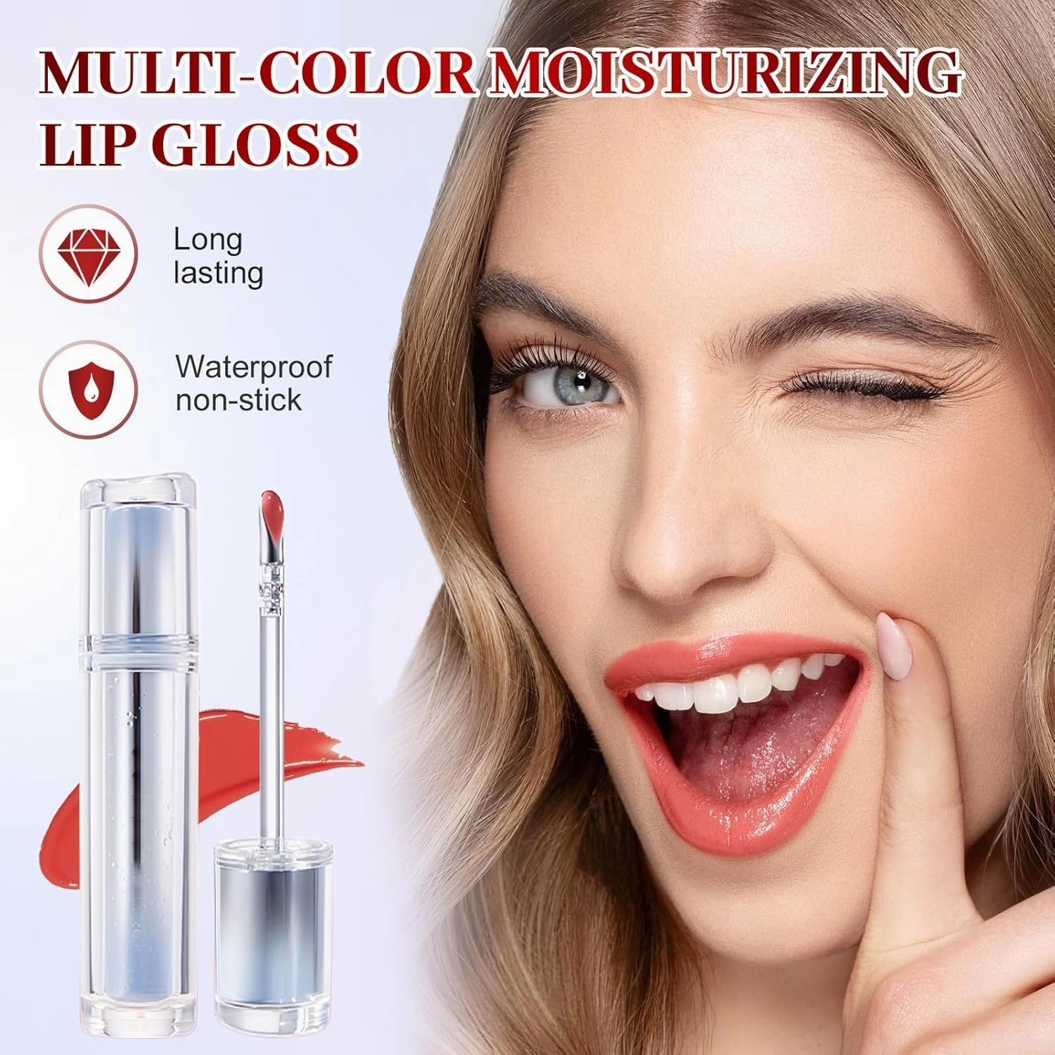 Ice Watery Lip Gloss, 2025 New Ice Iron Tinted Lip Tint, Jelly Hydrating Lip Gloss, Moisturizing Nonstick Tinted Lips Oil (04)
