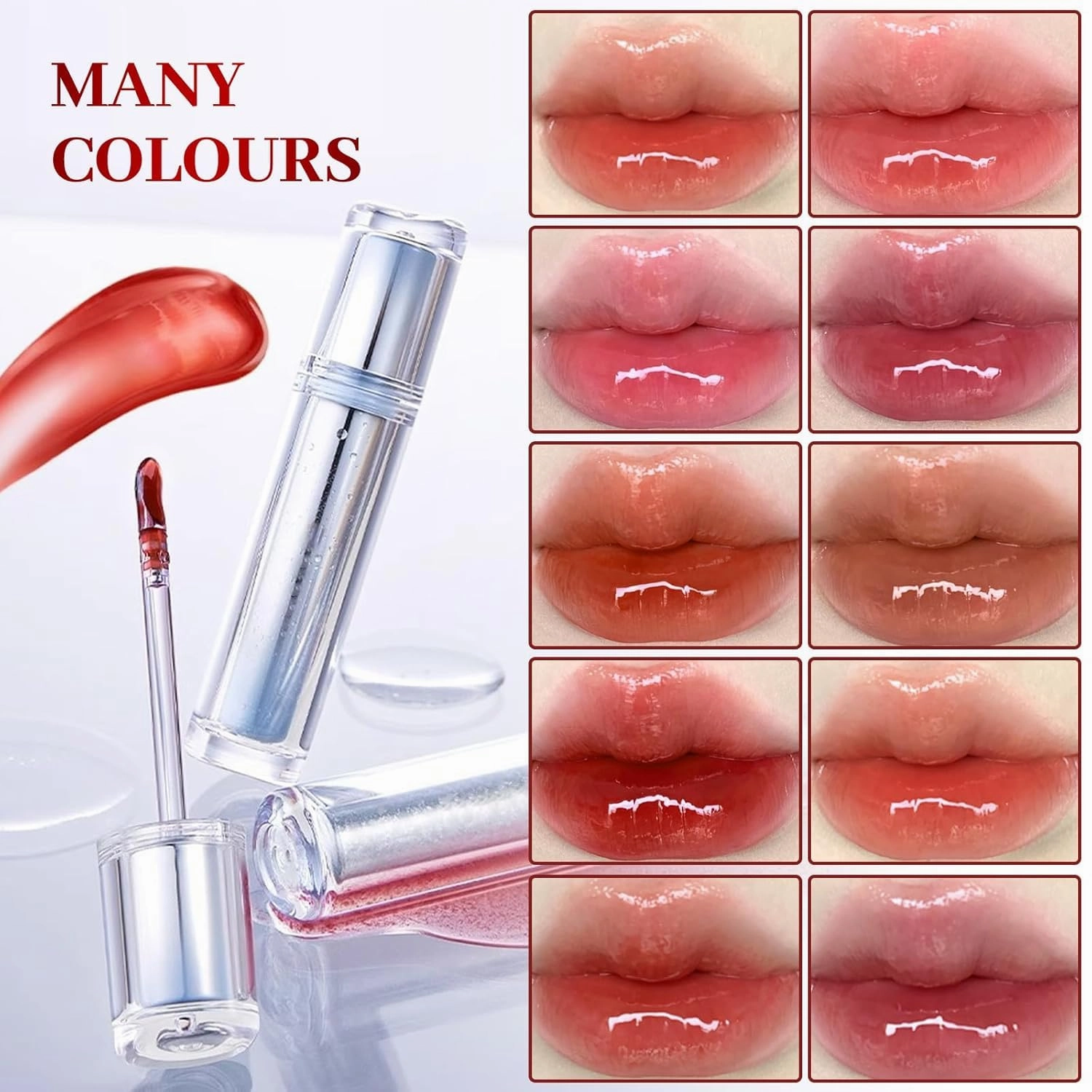 Ice Watery Lip Gloss, 2025 New Ice Iron Tinted Lip Tint, Jelly Hydrating Lip Gloss, Moisturizing Nonstick Tinted Lips Oil (04)