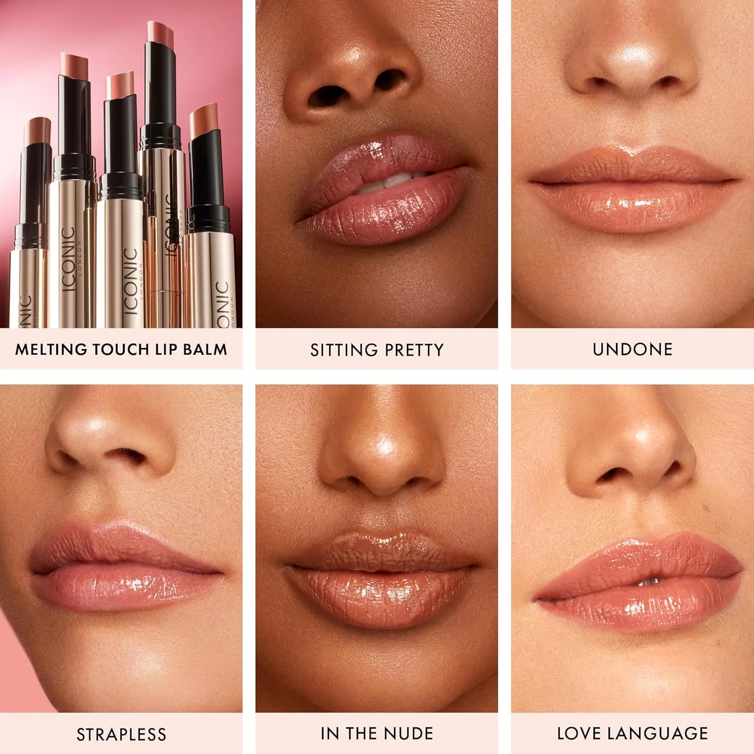 ICONIC LONDON Melting Touch Lip Balm | Hydrating Lip Balm, Non Sticky, Sheer Wash of Colour, Cruelty Free, Vegan Makeup, 3 mL / 0.10 Fl Oz