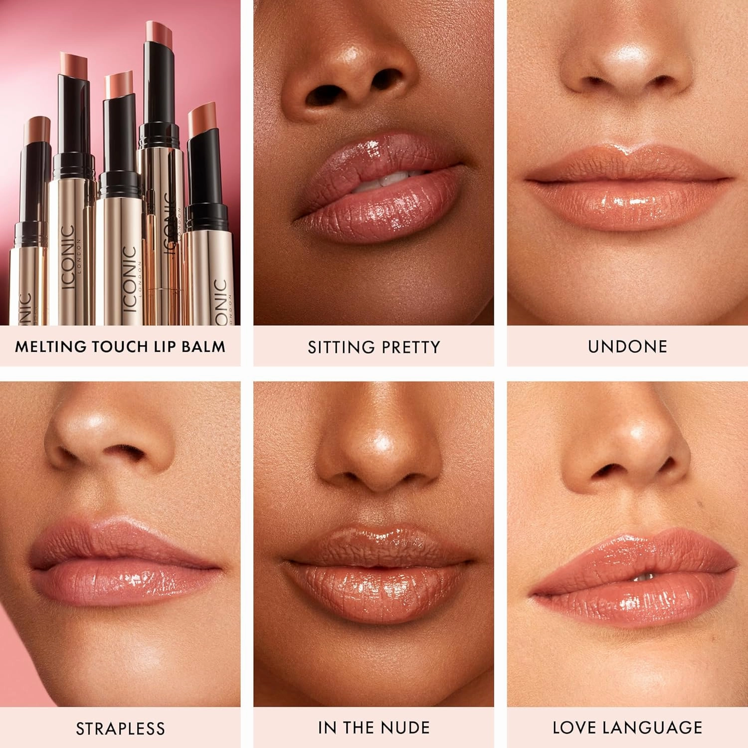 ICONIC LONDON Melting Touch Lip Balm | Hydrating Lip Balm, Non Sticky, Sheer Wash of Colour, Cruelty Free, Vegan Makeup, 3 mL / 0.10 Fl Oz