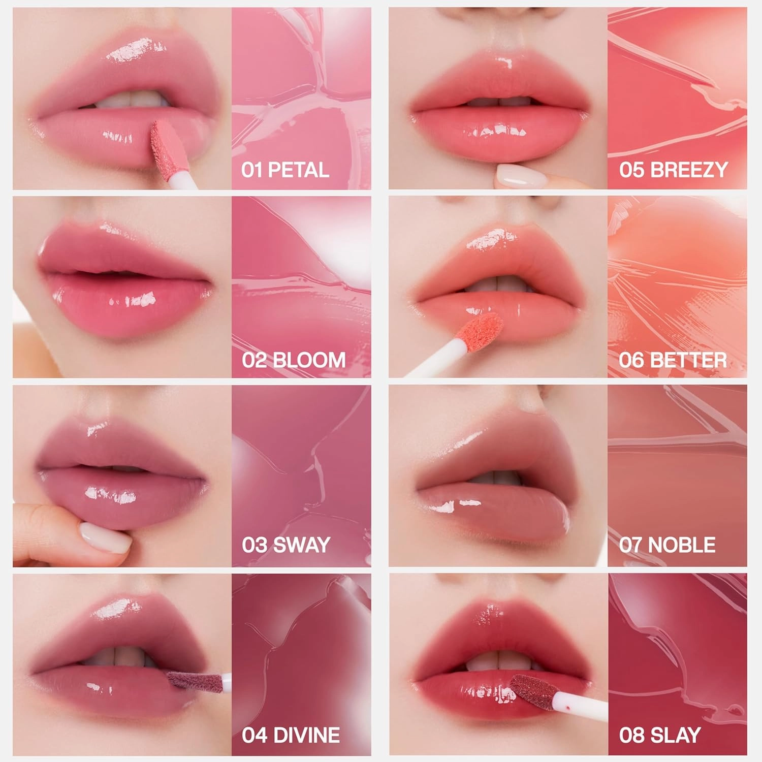 Icy Glow Lip Tint – Vegan Collagen, No-Stain, Hydrating Gloss, (K-Beauty) Makeup, Red & Tinted Shades (07 NOBLE, 0.18 Fl oz)
