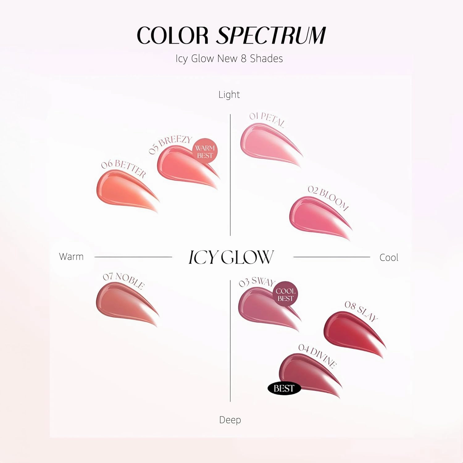 Icy Glow Lip Tint – Vegan Collagen, No-Stain, Hydrating Gloss, (K-Beauty) Makeup, Red & Tinted Shades (07 NOBLE, 0.18 Fl oz)
