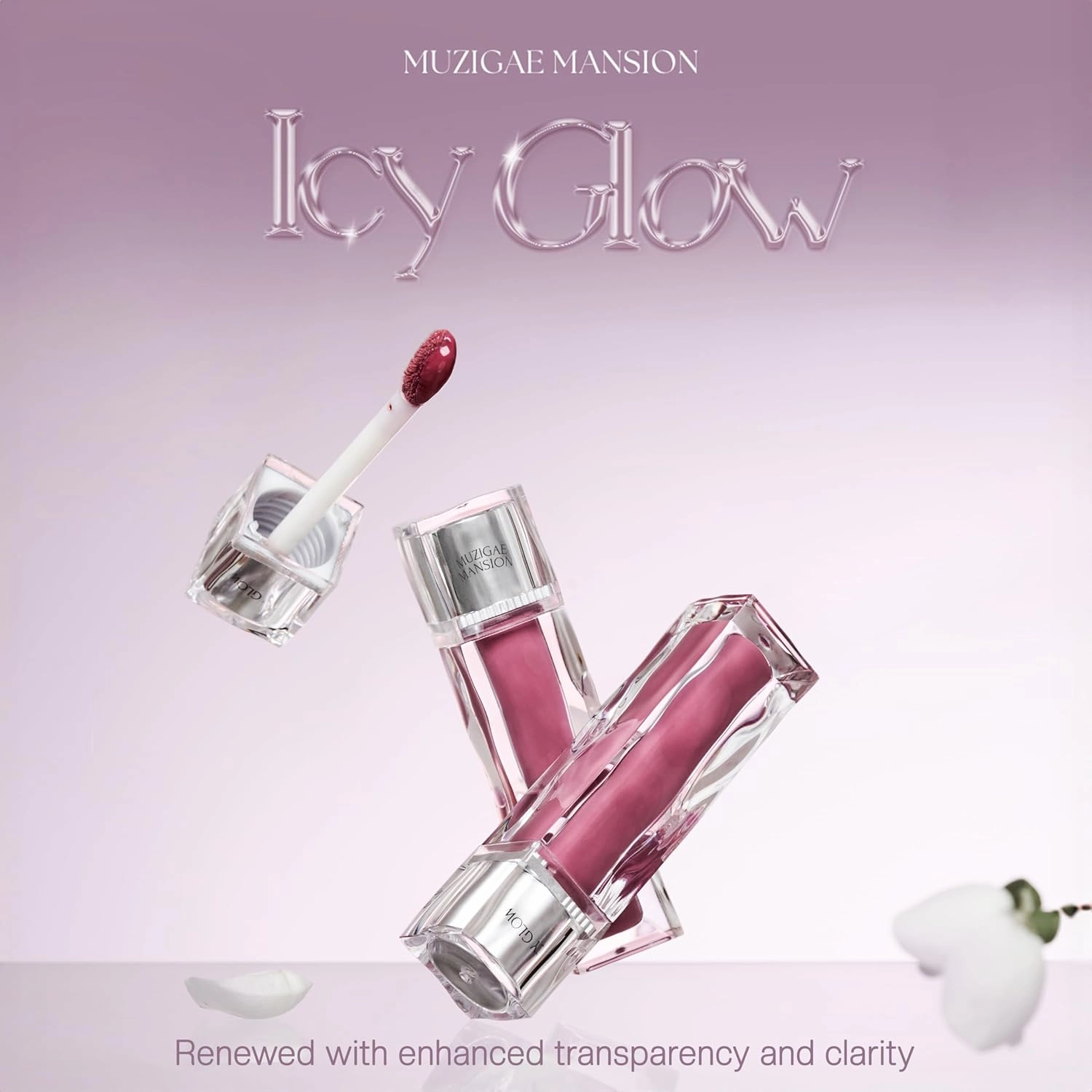 Icy Glow Lip Tint – Vegan Collagen, No-Stain, Hydrating Gloss, (K-Beauty) Makeup, Red & Tinted Shades (07 NOBLE, 0.18 Fl oz)