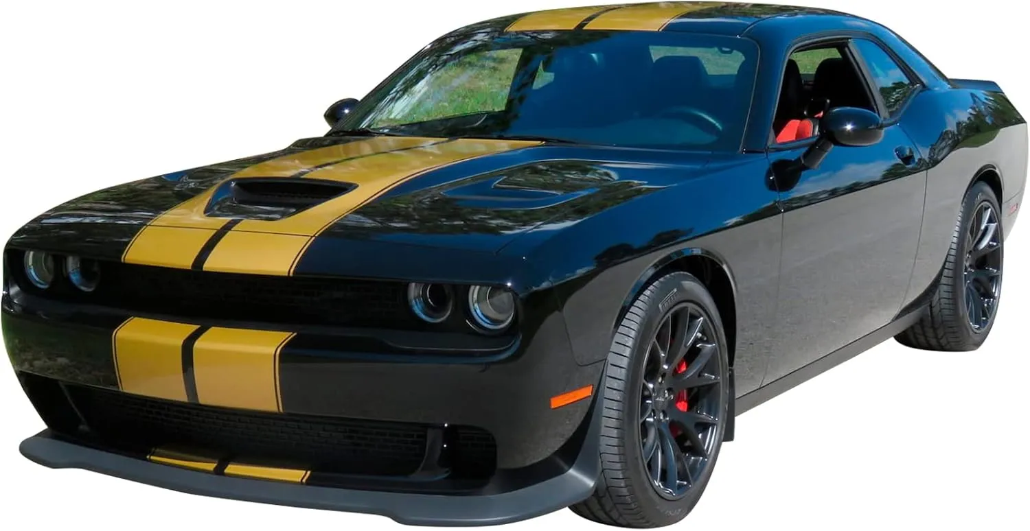 IKON MOTORSPORTS, Front Bumper Lip Compatible With 2015-2023 Dodge Challenger Hellcat Models, Hellcat Style PP Front Bumper Lower Valance Protector Splitter Painted #PSE Atomic Silver Metallic
