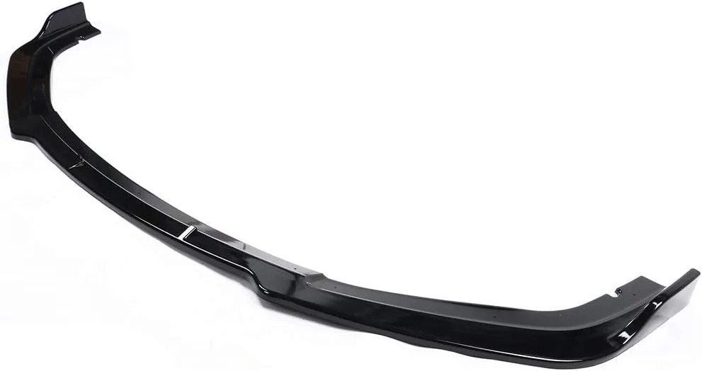 IKON MOTORSPORTS, Front Bumper Lip Compatible with 2019-2021 Honda Civic, V4 Style Gloss Black Front Lip Chin Spoiler