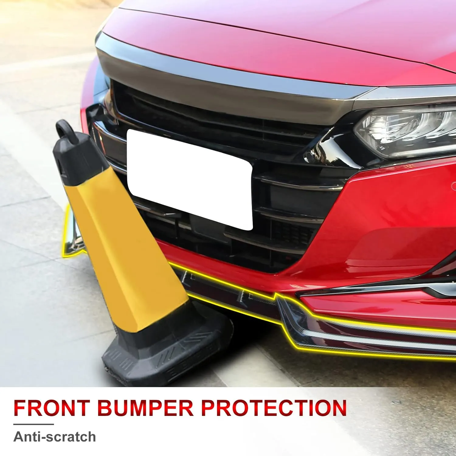 IKON MOTORSPORTS, Front Bumper Lip Compatible with 2021-2022 Honda Accord, Carbon Fiber Print IKON V1 Style PP 3PCS Front Spoiler Splitter Kit
